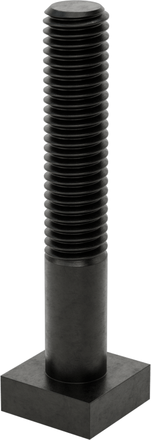 Siyah Oksit Çelik Yuvarlak Boyunlu T-Yuvası Cıvatası, 1/2" Geniş Yiv için, 3" Uzunluk, 1/2"-13 Diş Boyutu