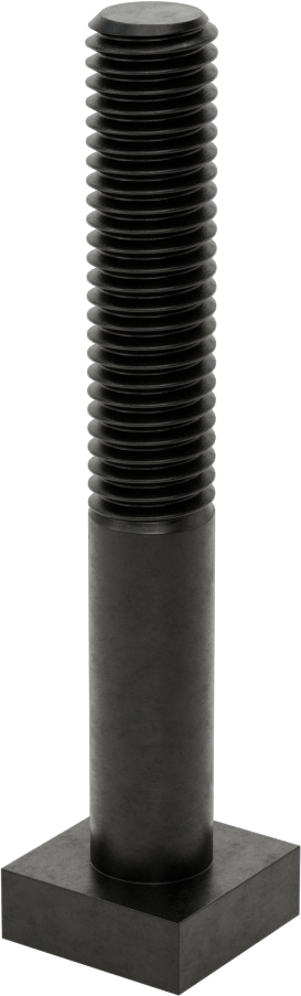 Siyah Oksit Çelik Yuvarlak Boyunlu T-Yuvası Cıvatası, 1/2" Geniş Yiv için, 3-1/2" Uzunluk, 1/2"-13 Diş Boyutu