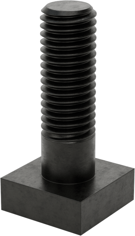 Siyah Oksit Çelik Yuvarlak Boyunlu T-Yuvası Cıvatası, 5/8" Geniş Yuva için, 2" Uzunluk, 5/8"-11 Diş Boyutu