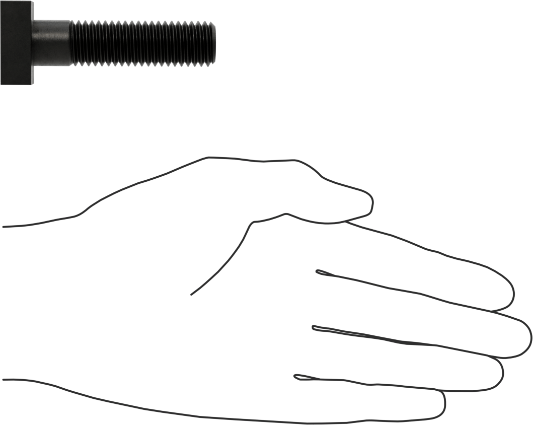 Siyah Oksit Çelik Yuvarlak Boyunlu T-Yuvası Cıvatası, 5/8" Geniş Yuva için, 2-1/2" Uzunluk, 5/8"-11 Diş Boyutu