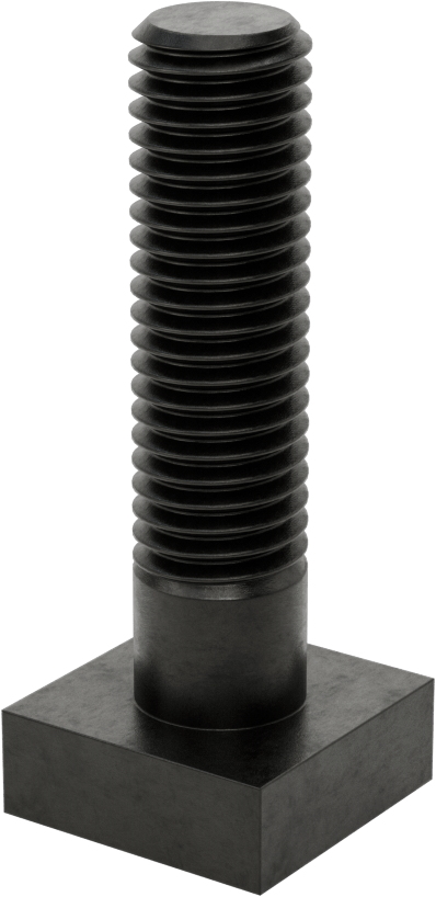 Siyah Oksit Çelik Yuvarlak Boyunlu T-Yuvası Cıvatası, 5/8" Geniş Yuva için, 2-1/2" Uzunluk, 5/8"-11 Diş Boyutu