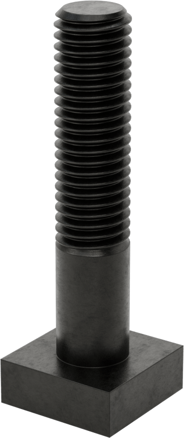 Siyah Oksit Çelik Yuvarlak Boyunlu T-Yuvası Cıvatası, 5/8" Geniş Yuva için, 3" Uzunluk, 5/8"-11 Diş Boyutu