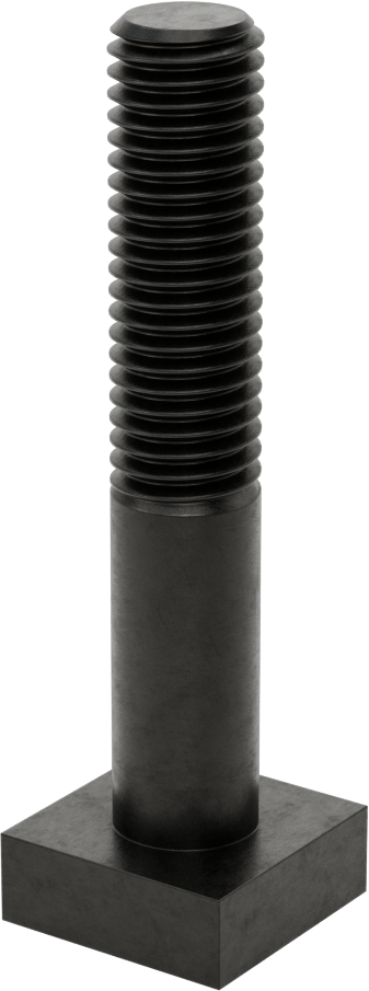 Siyah Oksit Çelik Yuvarlak Boyunlu T-Yuvası Cıvatası, 5/8" Geniş Yuva için, 3-1/2" Uzunluk, 5/8"-11 Diş Boyutu