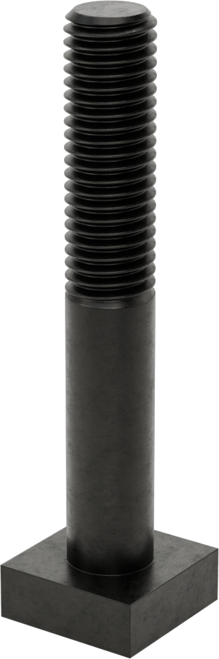 Siyah Oksit Çelik Yuvarlak Boyunlu T-Yuvası Cıvatası, 5/8" Geniş Yuva için, 4" Uzunluk, 5/8"-11 Diş Boyutu