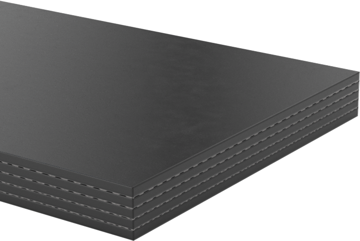 Kumaş Takviyeli EPDM Kauçuk Şerit, 2" x 36", 1/4" Kalınlık
