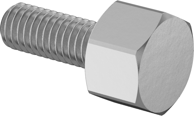 Paslanmaz Çelik Altıgen Başlı Parmak Vidası, 10-32 Diş Boyutu, 1/2" Uzunluk