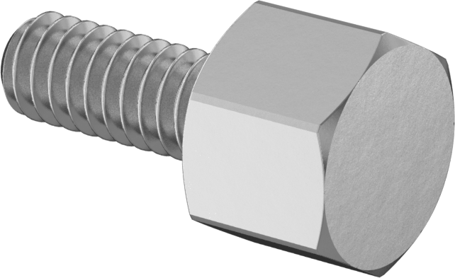 Paslanmaz Çelik Altıgen Başlı Parmak Vidası, 1/4"-20 Diş Boyutu, 5/8" Uzunluk