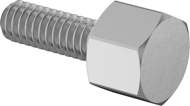 Paslanmaz Çelik Altıgen Başlı Parmak Vidası, 1/4"-20 Diş Boyutu, 3/4" Uzunluk