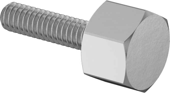 Paslanmaz Çelik Altıgen Başlı Parmak Vidası, 1/4"-20 Diş Boyutu, 1" Uzunluk