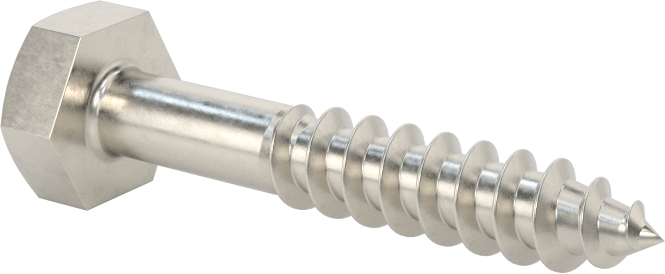 316 Paslanmaz Çelik Altıgen Başlı Ahşap Vida, 1/4" Boyut, 1-1/2" Uzunluk
