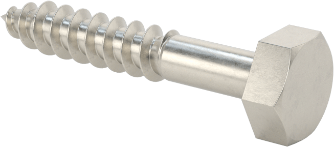 316 Paslanmaz Çelik Altıgen Başlı Ahşap Vida, 1/4" Boyut, 1-1/2" Uzunluk