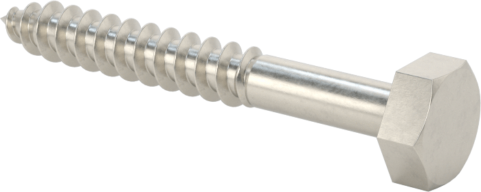 316 Paslanmaz Çelik Altıgen Başlı Ahşap Vida, 1/4" Boyut, 2" Uzunluk