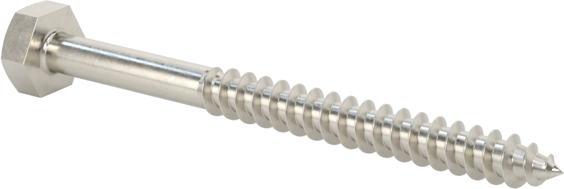 316 Paslanmaz Çelik Altıgen Başlı Ahşap Vida, 1/4" Boyut, 3" Uzunluk