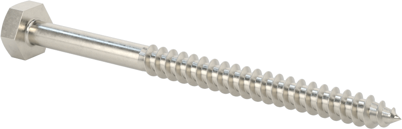 316 Paslanmaz Çelik Altıgen Başlı Ahşap Vida, 1/4" Boyut, 3-1/2" Uzunluk