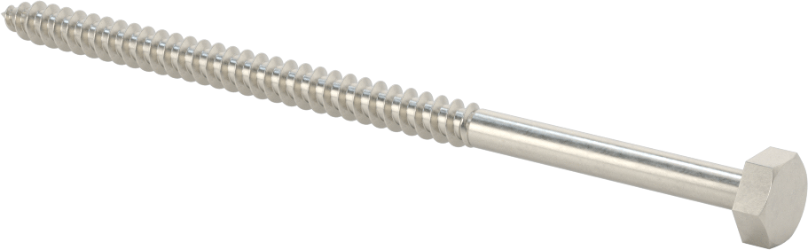 316 Paslanmaz Çelik Altıgen Başlı Ahşap Vida, 1/4" Boyut, 5 inç Uzunluk