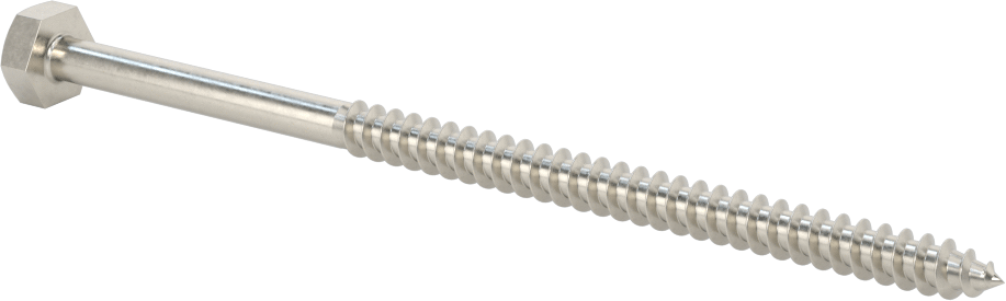 316 Paslanmaz Çelik Altıgen Başlı Ahşap Vida, 1/4" Boyut, 5 inç Uzunluk