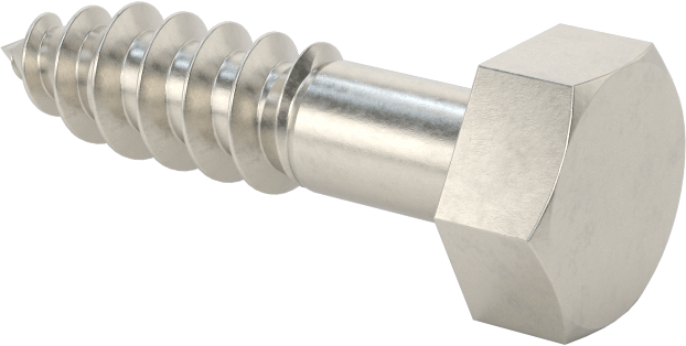 316 Paslanmaz Çelik Altıgen Başlı Ahşap Vida, 5/16" Boyut, 1-1/4" Uzunluk