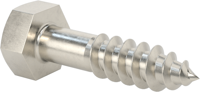 316 Paslanmaz Çelik Altıgen Başlı Ahşap Vida, 5/16" Boyut, 1-1/4" Uzunluk