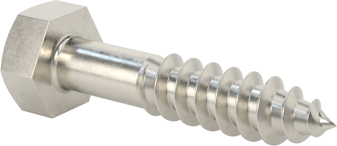 316 Paslanmaz Çelik Altıgen Başlı Ahşap Vida, 5/16" Boyut, 1-1/2" Uzunluk