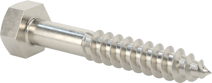 316 Paslanmaz Çelik Altıgen Başlı Ahşap Vida, 5/16" Boyut, 2" Uzunluk