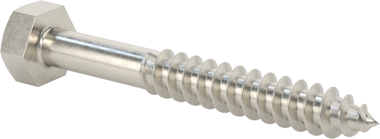 316 Paslanmaz Çelik Altıgen Başlı Ahşap Vida, 5/16" Boyut, 2-1/2" Uzunluk