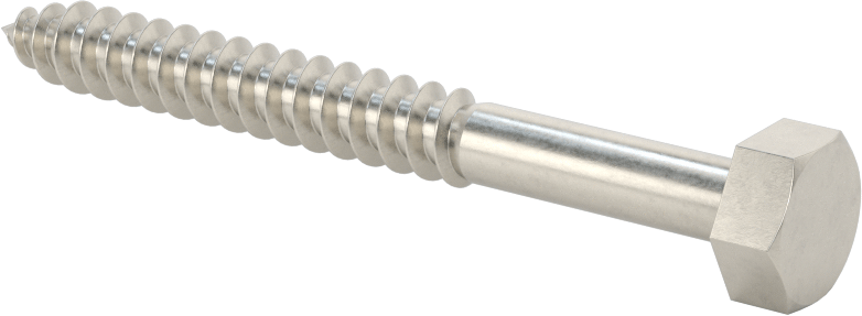316 Paslanmaz Çelik Altıgen Başlı Ahşap Vida, 5/16" Boyut, 3" Uzunluk