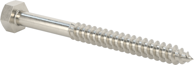 316 Paslanmaz Çelik Altıgen Başlı Ahşap Vida, 5/16" Boyut, 3-1/2" Uzunluk
