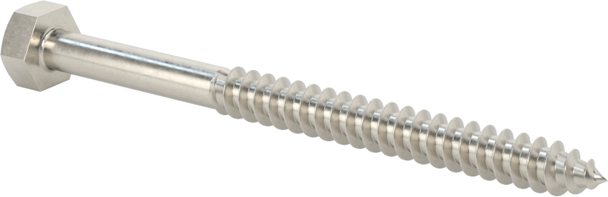 316 Paslanmaz Çelik Altıgen Başlı Ahşap Vida, 5/16" Boyut, 4" Uzunluk