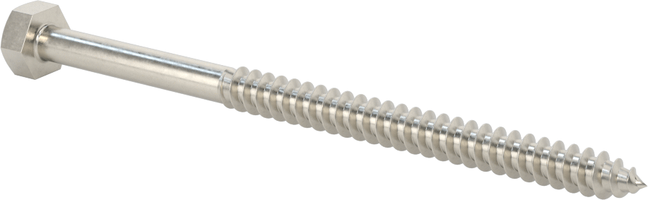 316 Paslanmaz Çelik Altıgen Başlı Ahşap Vida, 5/16" Boyut, 5 inç Uzunluk