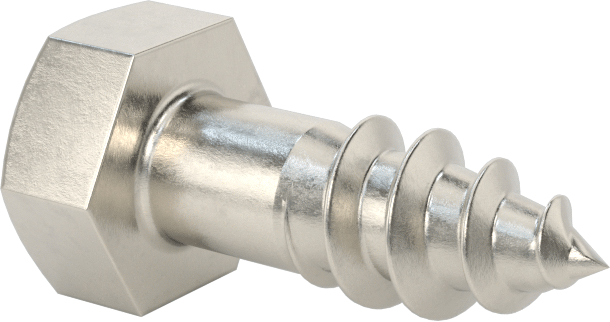 316 Paslanmaz Çelik Altıgen Başlı Ahşap Vida, 3/8" Boyut, 1" Uzunluk