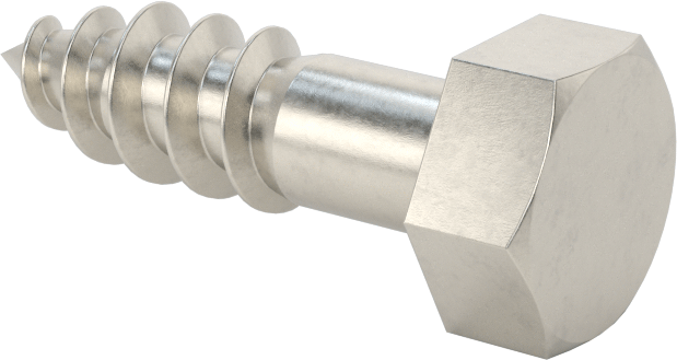 316 Paslanmaz Çelik Altıgen Başlı Ahşap Vida, 3/8" Boyut, 1-1/4" Uzunluk