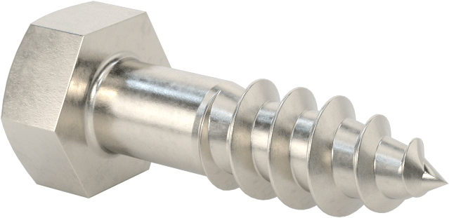 316 Paslanmaz Çelik Altıgen Başlı Ahşap Vida, 3/8" Boyut, 1-1/4" Uzunluk