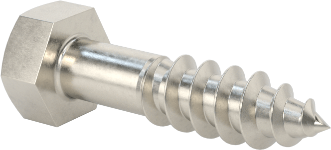 316 Paslanmaz Çelik Altıgen Başlı Ahşap Vida, 3/8" Boyut, 1-1/2" Uzunluk