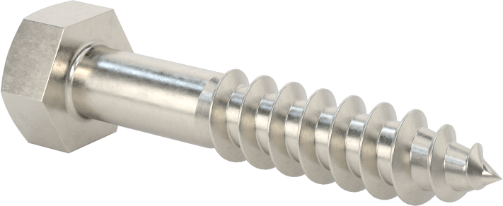316 Paslanmaz Çelik Altıgen Başlı Ahşap Vida, 3/8" Boyut, 2" Uzunluk
