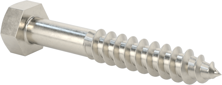 316 Paslanmaz Çelik Altıgen Başlı Ahşap Vida, 3/8" Boyut, 2-1/2" Uzunluk