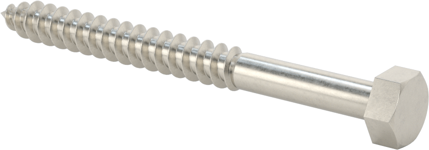316 Paslanmaz Çelik Altıgen Başlı Ahşap Vida, 3/8" Boyut, 4" Uzunluk