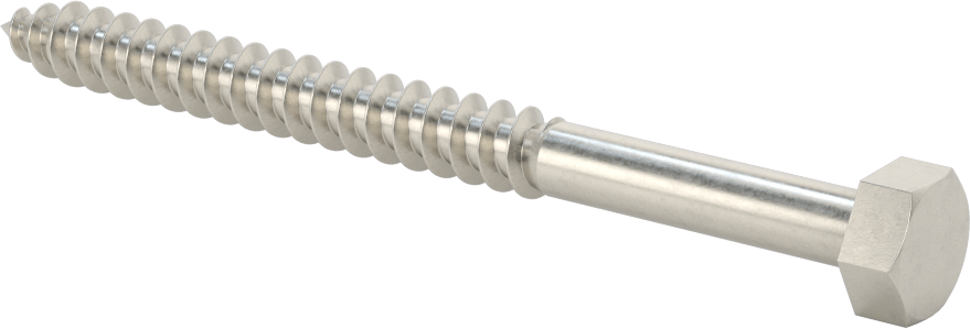 316 Paslanmaz Çelik Altıgen Başlı Ahşap Vida, 3/8" Boyut, 4-1/2" Uzunluk