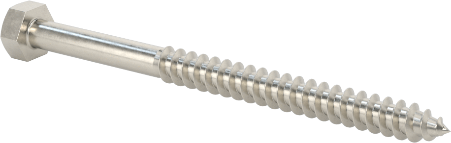 316 Paslanmaz Çelik Altıgen Başlı Ahşap Vida, 3/8" Boyut, 5 inç Uzunluk