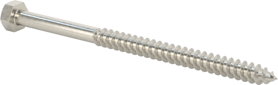 316 Paslanmaz Çelik Altıgen Başlı Ahşap Vida, 3/8" Boyut, 6 inç Uzunluk