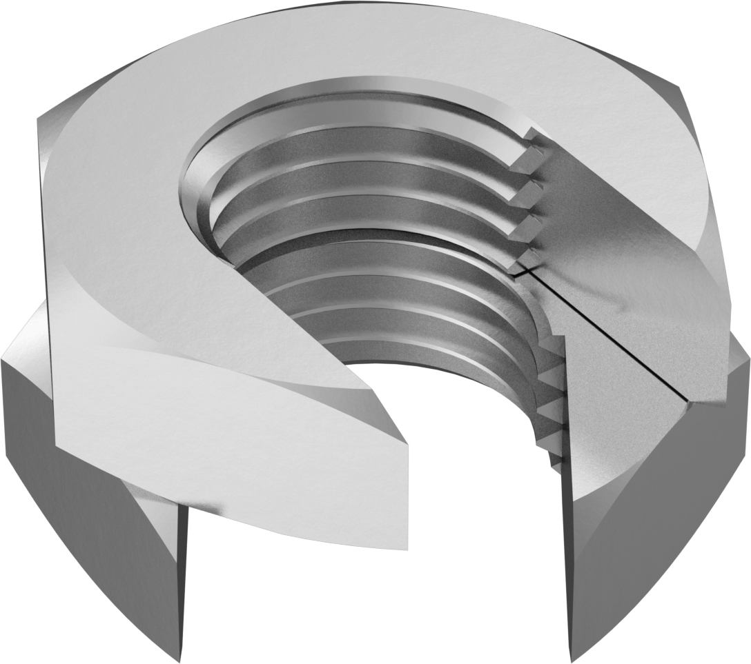 Kaymalı Bükümlü Kapaklı Bölünmüş Somun, Çinko Kaplı Çelik, 1-1/2"-6 Diş Boyutu