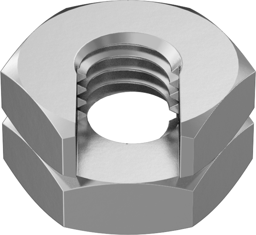 Kaymalı Bükümlü Kapaklı Bölünmüş Somun, Çinko Kaplı Çelik, 1/2"-13 Diş Boyutu