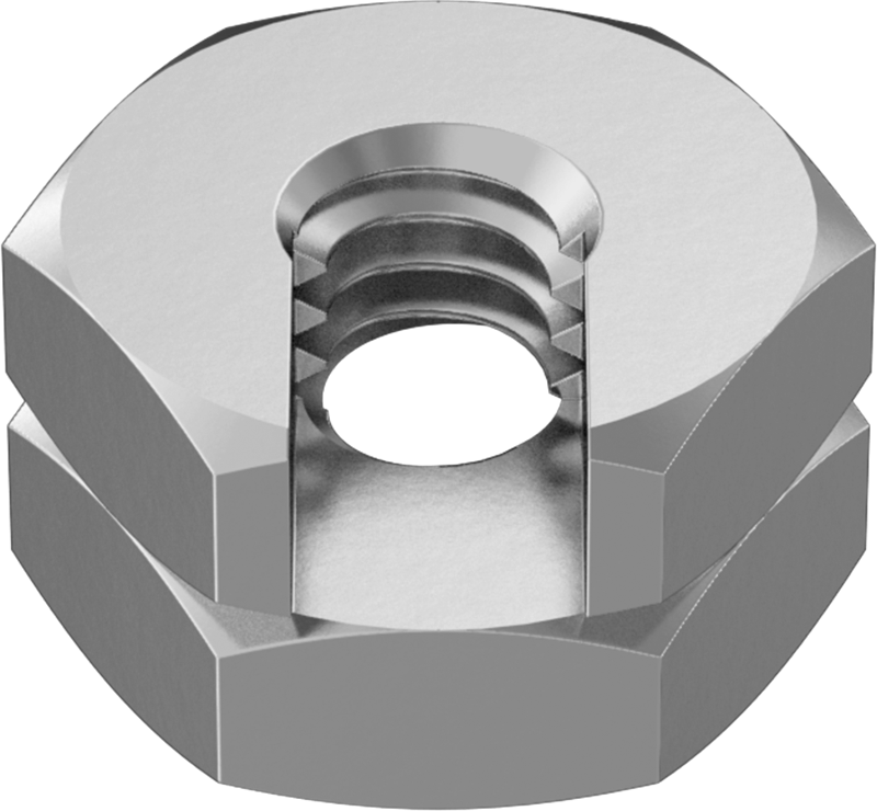 Kaymalı Bükümlü Kapaklı Bölünmüş Somun, 18-8 Paslanmaz Çelik, 1/4"-20 Diş Boyutu