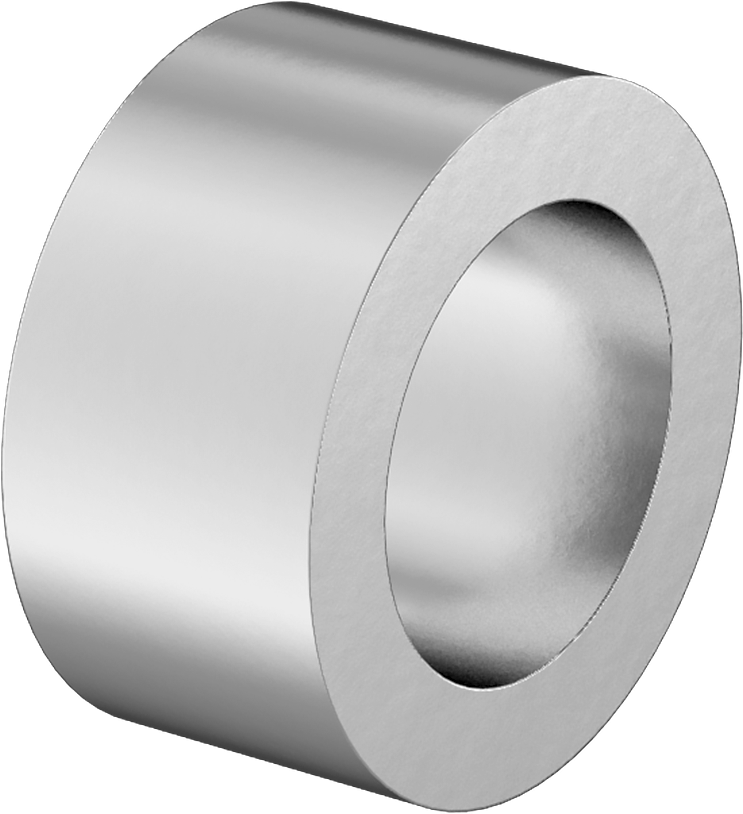 316 Paslanmaz Çelik Dişsiz Ara Parça, 1/4" OD, 1/8" Uzunluk