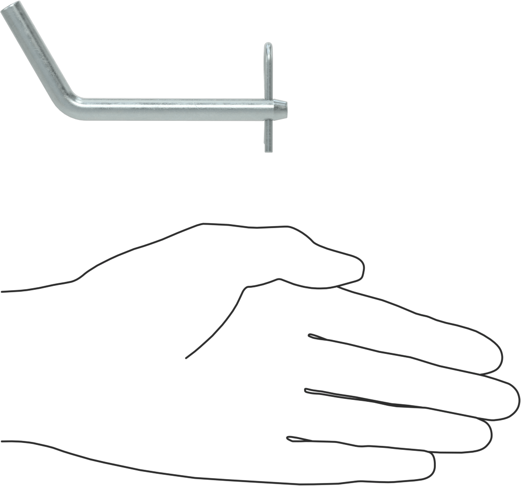 Çinko Kaplı Karbon Çelik Eğri Başlı Çatal Pim, Çatal Pimli, 5/16" Çap, 2-1/2" Kullanılabilir Uzunluk