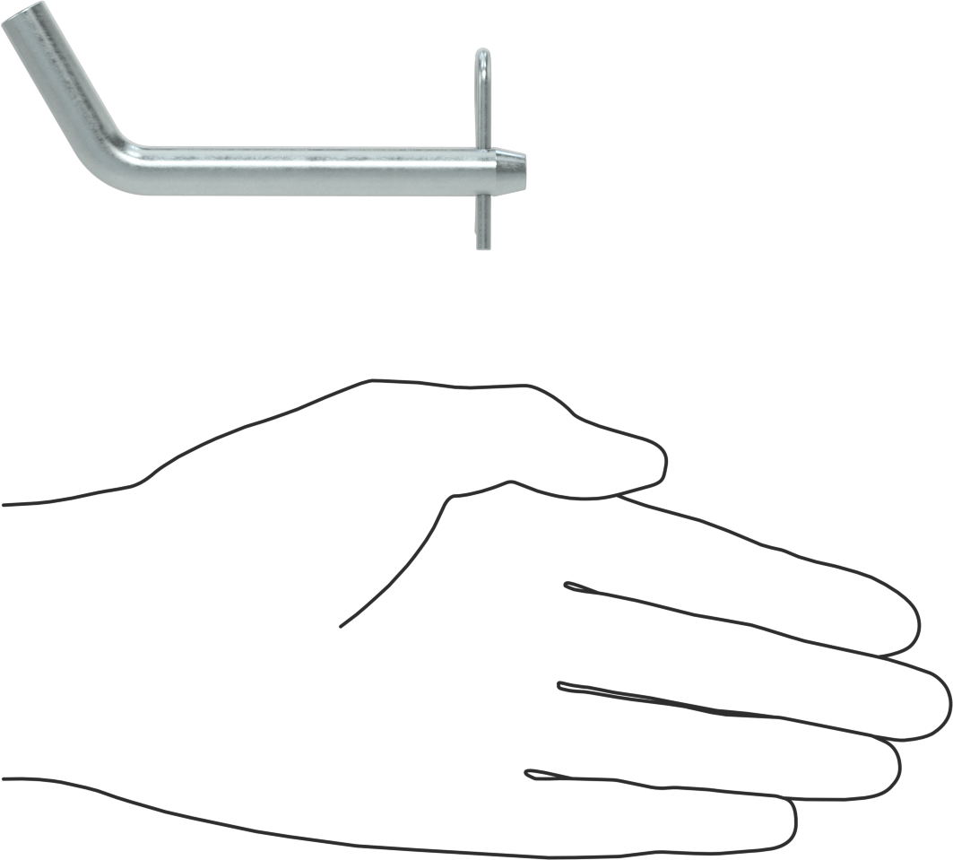 Çinko Kaplı Karbon Çelik Eğri Başlı Çatal Pim, Çatal Pimli, 3/8" Çap, 2-1/2" Kullanılabilir Uzunluk