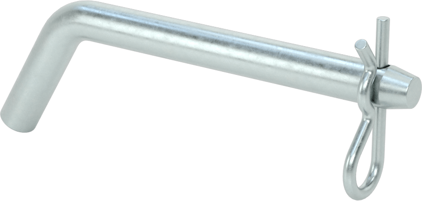 Çinko Kaplı Karbon Çelik Eğri Başlı Çatal Pim, Çatal Pimli, 3/8" Çap, 3" Kullanılabilir Uzunluk