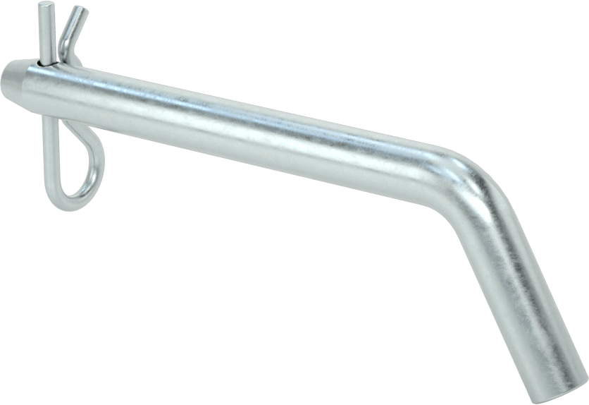 Çinko Kaplı Karbon Çelik Eğri Başlı Çatal Pim, Çatal Pimli, 3/8" Çap, 3" Kullanılabilir Uzunluk