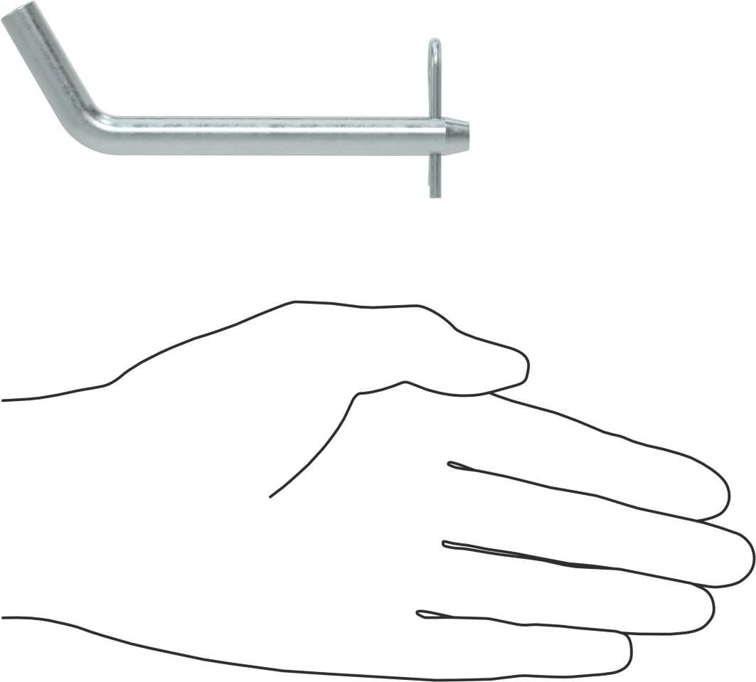 Çinko Kaplı Karbon Çelik Eğri Başlı Çatal Pim, Çatal Pimli, 3/8" Çap, 3" Kullanılabilir Uzunluk