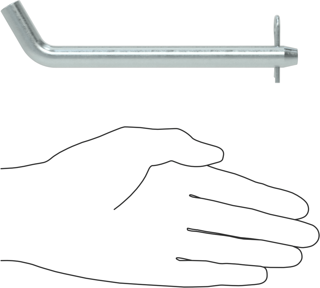 Çinko Kaplı Karbon Çelik Eğri Başlı Çatal Pim, Çatal Pimli, 1/2" Çap, 5 inç Kullanılabilir Uzunluk