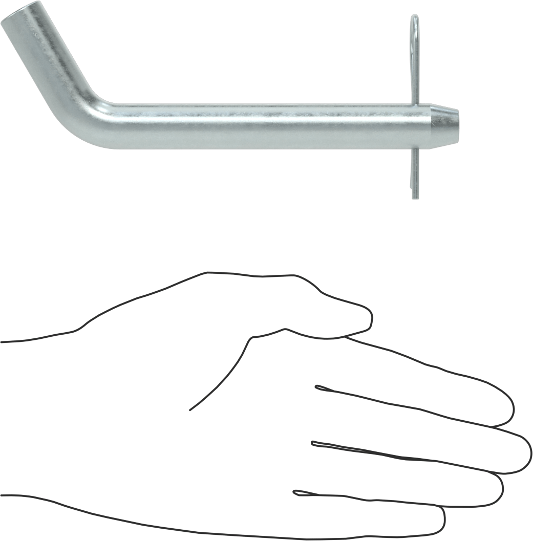 Çinko Kaplı Karbon Çelik Eğri Başlı Çatal Pim, Çatal Pimli, 5/8" Çap, 4" Kullanılabilir Uzunluk